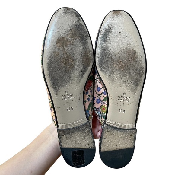 Gucci Princetown Floral Pink Mules Loafers Slip On - Picture 8 of 8